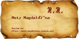 Metz Magdaléna névjegykártya